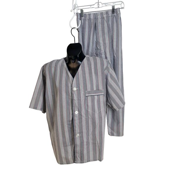 Vintage Other - Vintage Robert Alan Stripe Pajama Set Blue Lightweight Dadcore